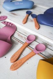Silicone spoon dark pink 14 cm Little Isabelle Rose