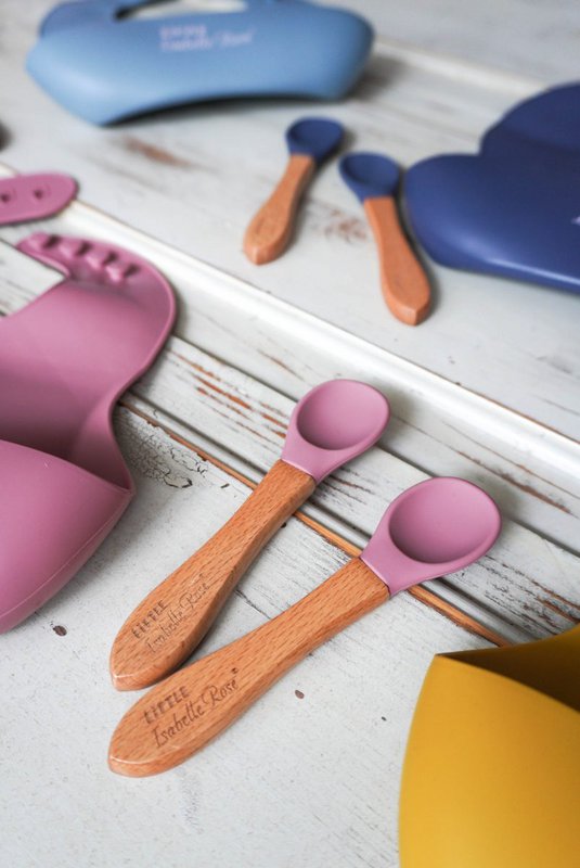 Silicone spoon dark pink 14 cm Little Isabelle Rose