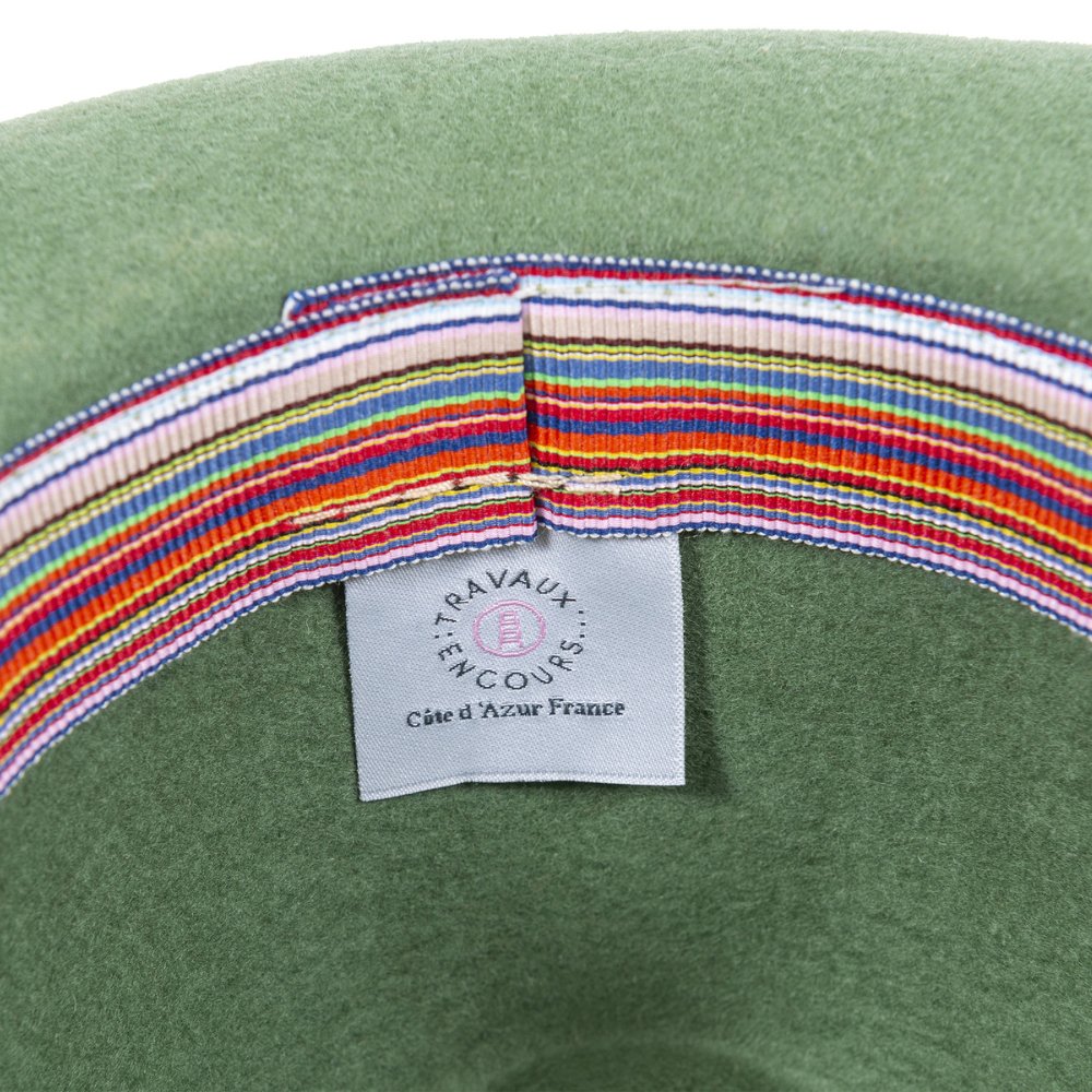 FELT HAT - leather and knit bond, unsewn edge