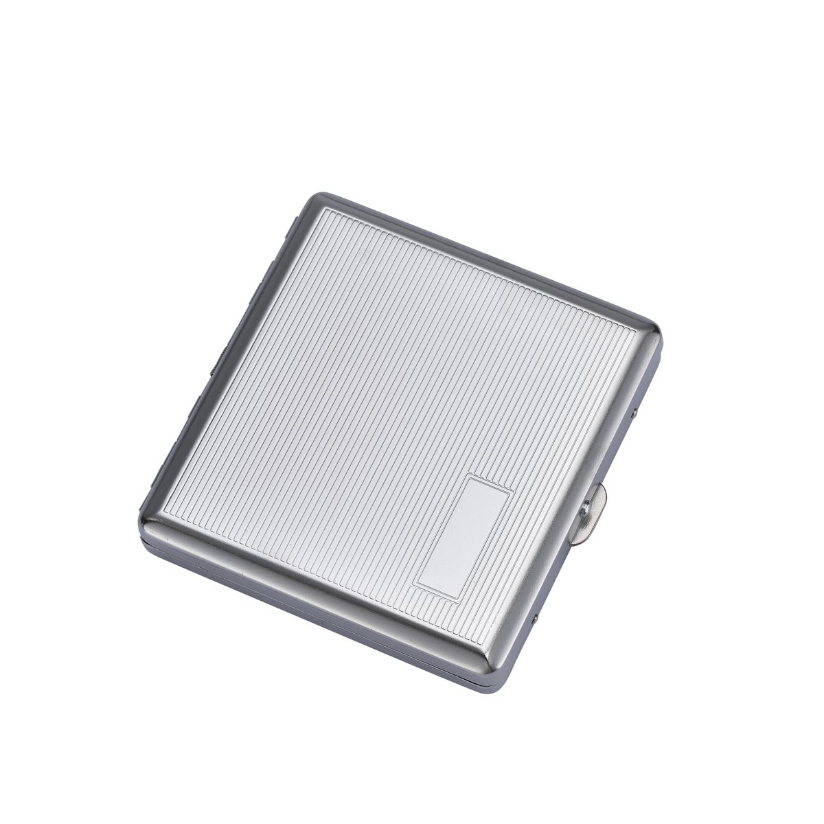 Caja de cigarrillos de metal para 20 cigarrillos Almacenamiento de cigarrillos metálico Soporte de cigarrillos plateado Diseño en relieve Práctico Compacto Elegante