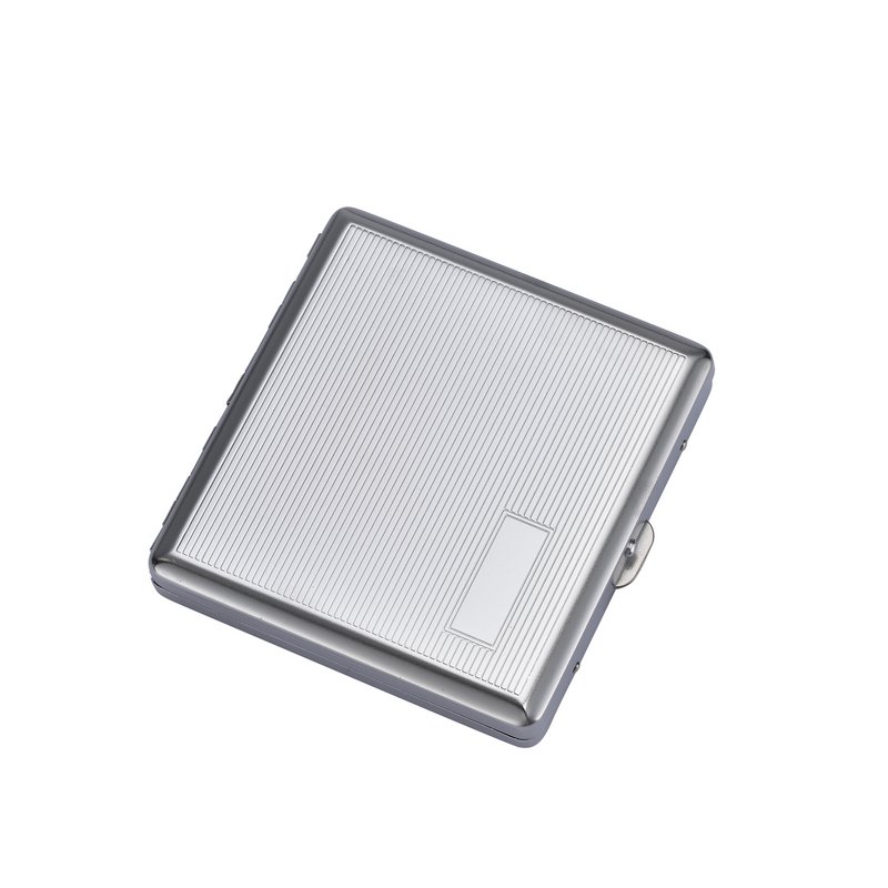 Boîte à Cigarette Métal Etui 20 Cigarettes Métallique Rangement de Cigarettes Porte-cigarettes Argentée Dessin relief Pratique Compact élégante