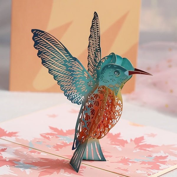 Pop-up-Grußkarte mit verzaubertem Kolibri
