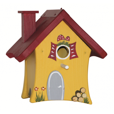 Nesting box "Forest Hut" hanging, yellow