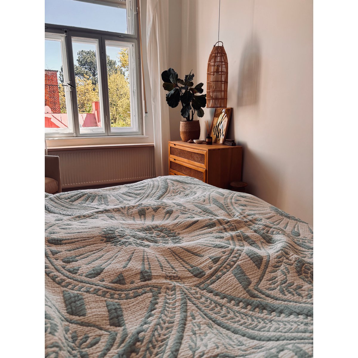 CALMA Musselin Decke - Mint - 2,20 x 2,30 m