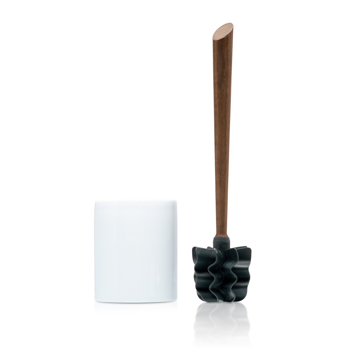 Toilettenbürste WOODLINE Set Keramik weiss - Nussbaum Keramik weiß