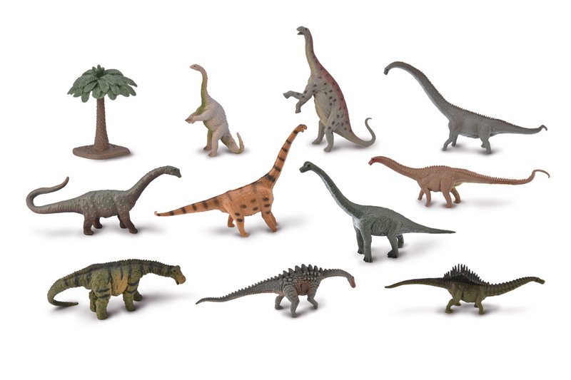 Sæt med 11 dinosaurer