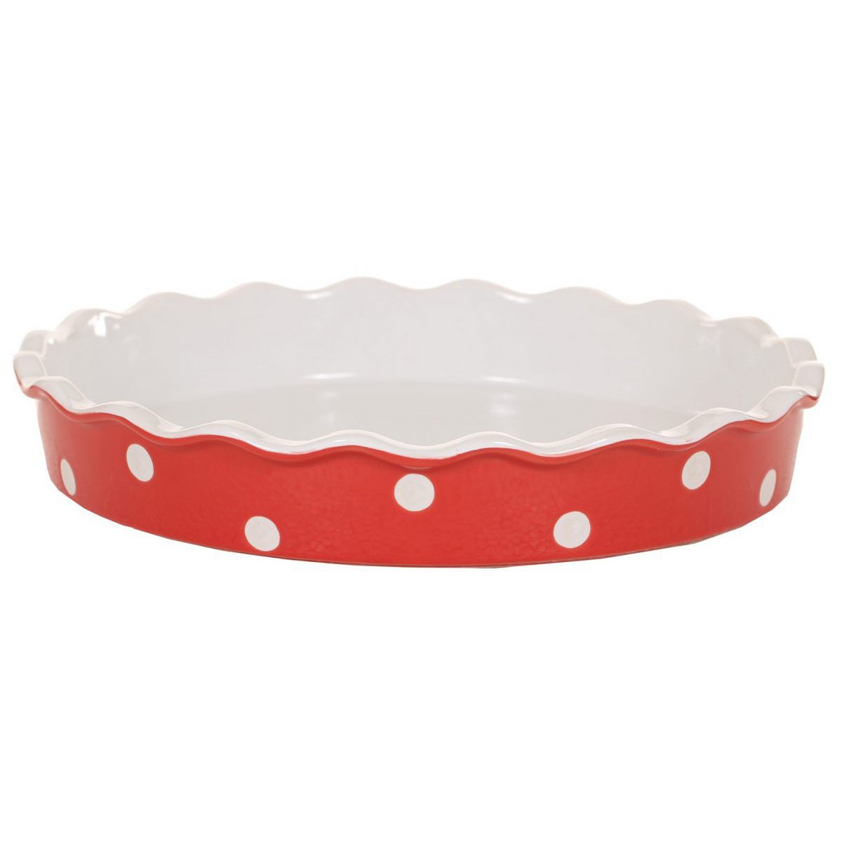 Plato de pastel rojo con puntos Isabelle Rose