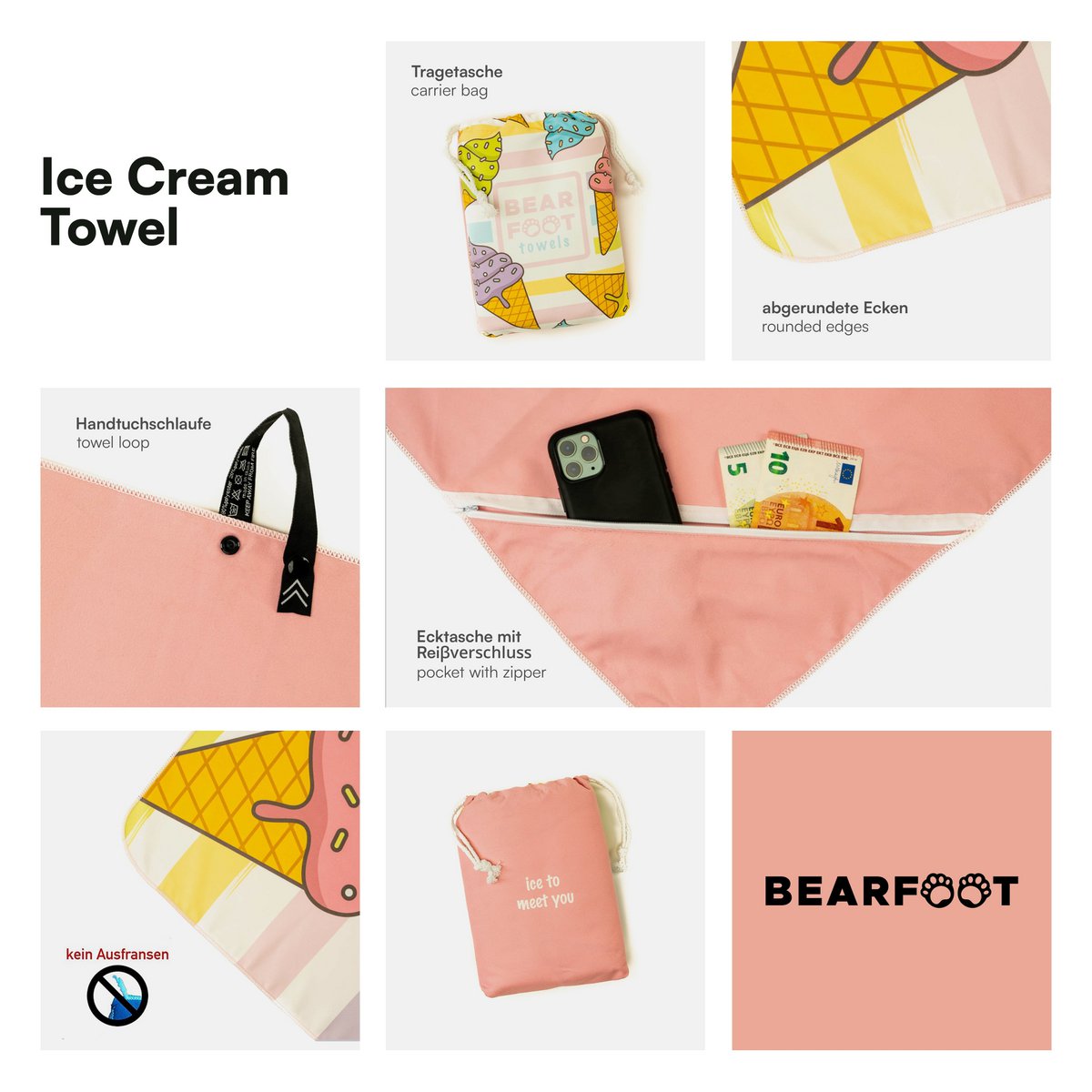 Ice Cream Beach Towel - Microfiber