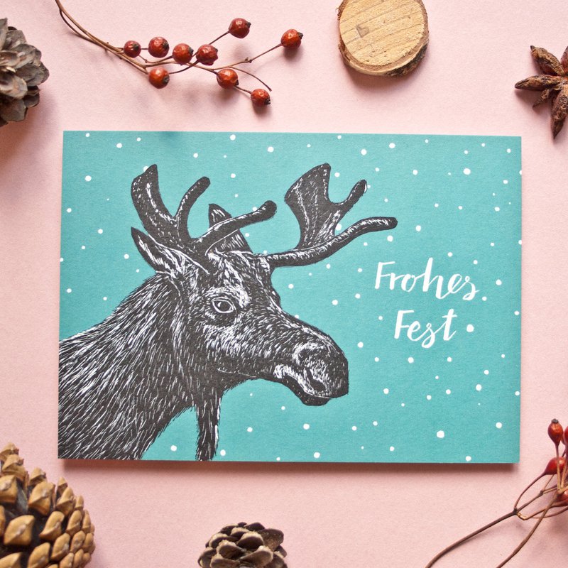 Kerstkaart eland