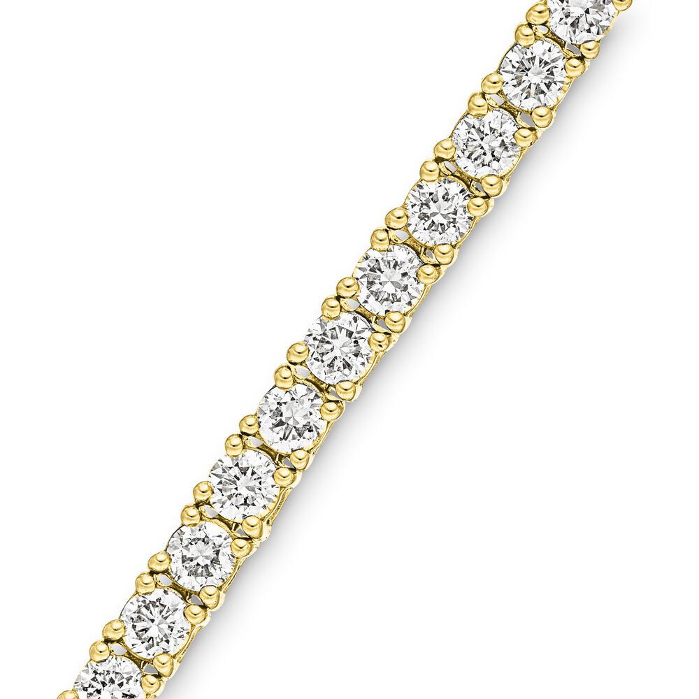 Pulsera tenis oro amarillo, diamantes 3,42ct, 17,0 cm