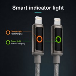 Cable NOVOTECK S-144 USB-C a Lightning: carga rápida de 30 W, 1 m, indicador LED y transferencia de datos