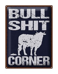 Tin sign saying 30x40cm Bullshit Corner funny