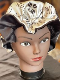 Mama Theresa's Satin Sleeping Cap per Afro -Locken - Polka Dot Bogolan Print