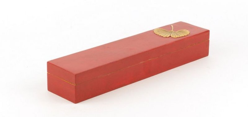 Gingko pattern chopstick box in stone 