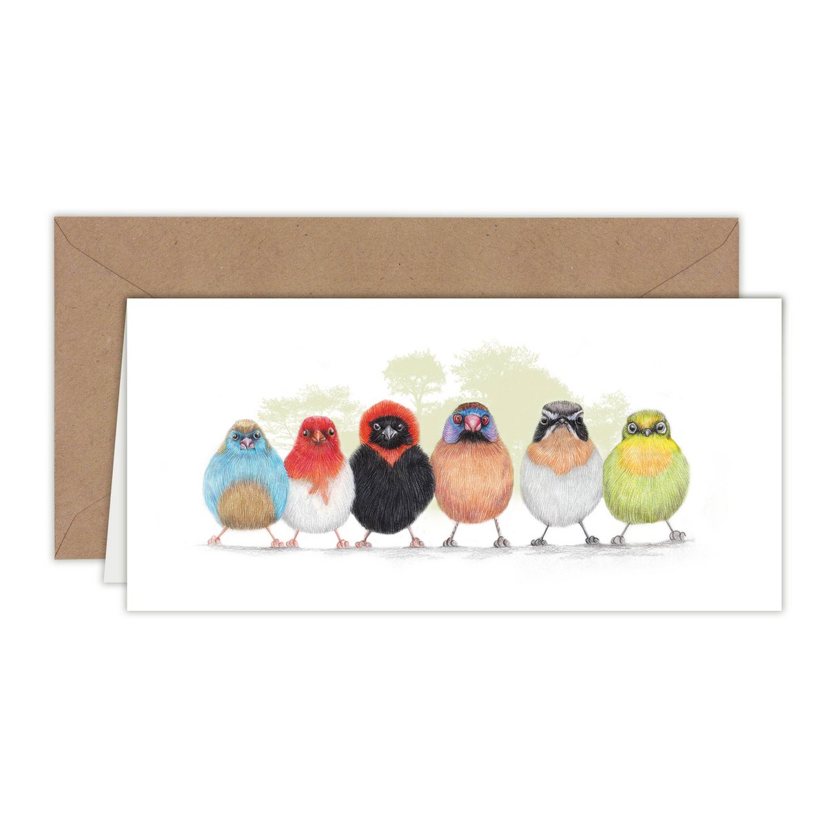 Schattige kleine vogels - dierenwenskaart - verjaardagskaarten, blanco kaart