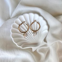 Golden Reflections - Large gold and pearl circles