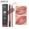 QIBEST 2pcs Lipstick Lipliner Pen Set Matte Nude Lip Liner Pencil Waterproof Long Lasting Lipstick Pen Contour Makeup For Women