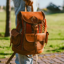 Handcrafted Kilim & Leather Executive Backpack – Heritage Edition