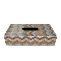 Tissue box zigzag brun grå mønster facial tissue box