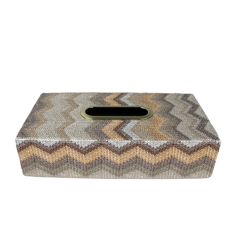 Tissue box zigzag brun grå mønster facial tissue box