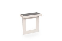 Rectangular pet bed in anthracite and creamy white colors, with a modern, minimalist design.