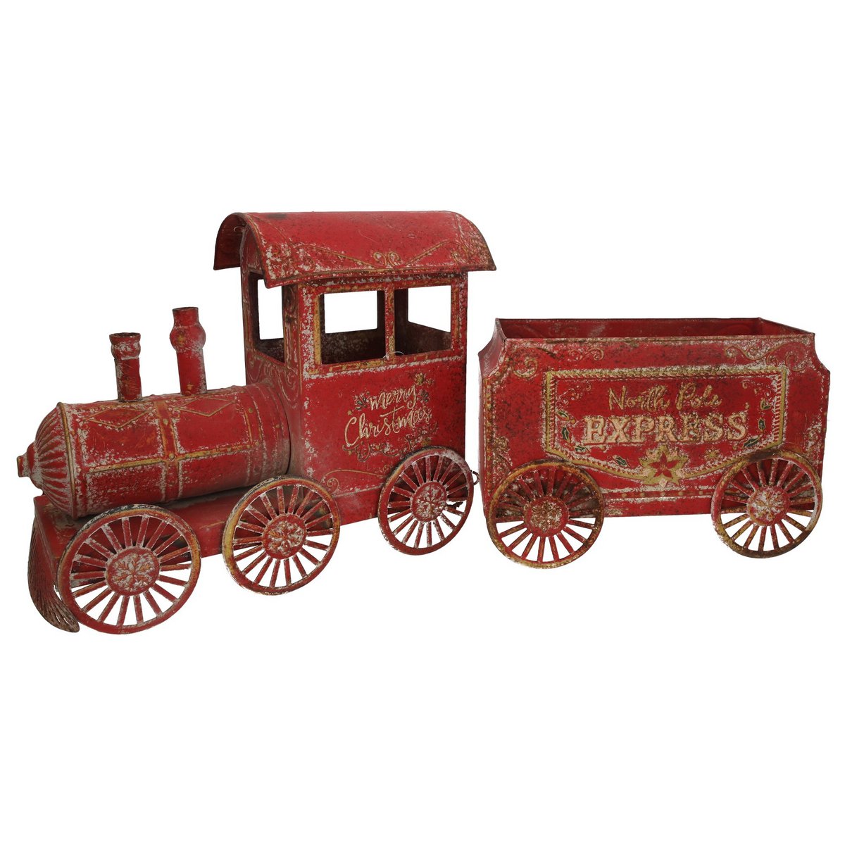 Zinnroter Weihnachtszug H.28x68x12