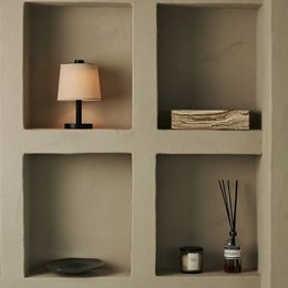Rover zwarte houten oplaadbare lamp