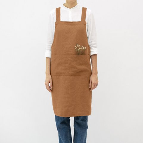 Clay Linen Japanese Crossback Apron