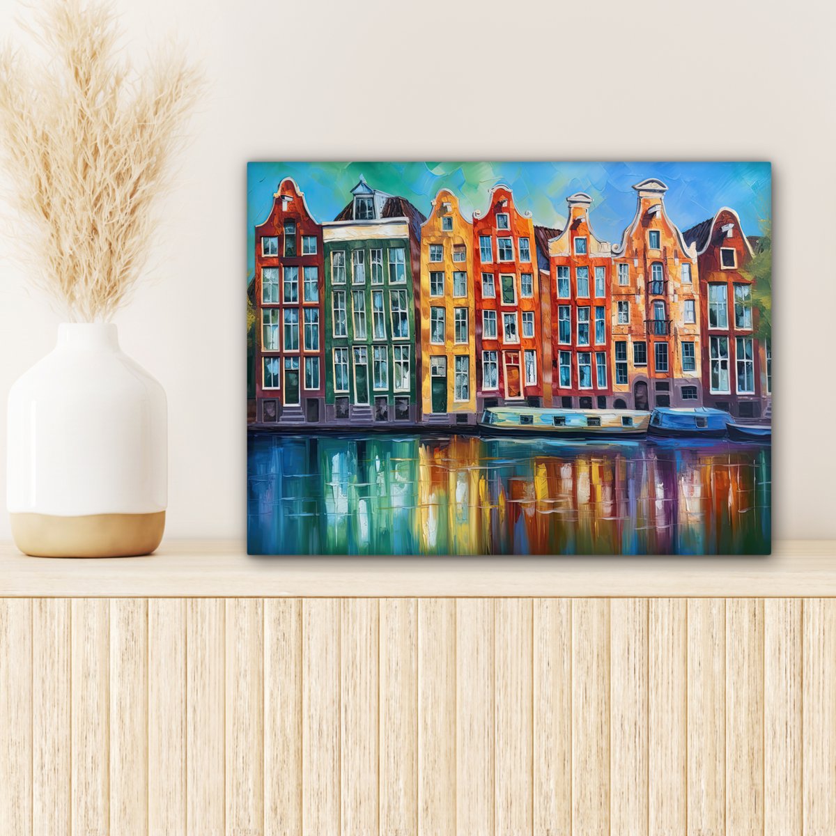 Peinture sur toile - Décoration murale Amsterdam - Huile - GRAISE - Peinture - Art - Décoration murale Salon - Décoration de la chambre - Accessoires de chambre - Paintes de toile