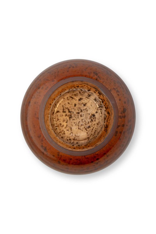 Vase Oval Glass Caramel 15x27cm