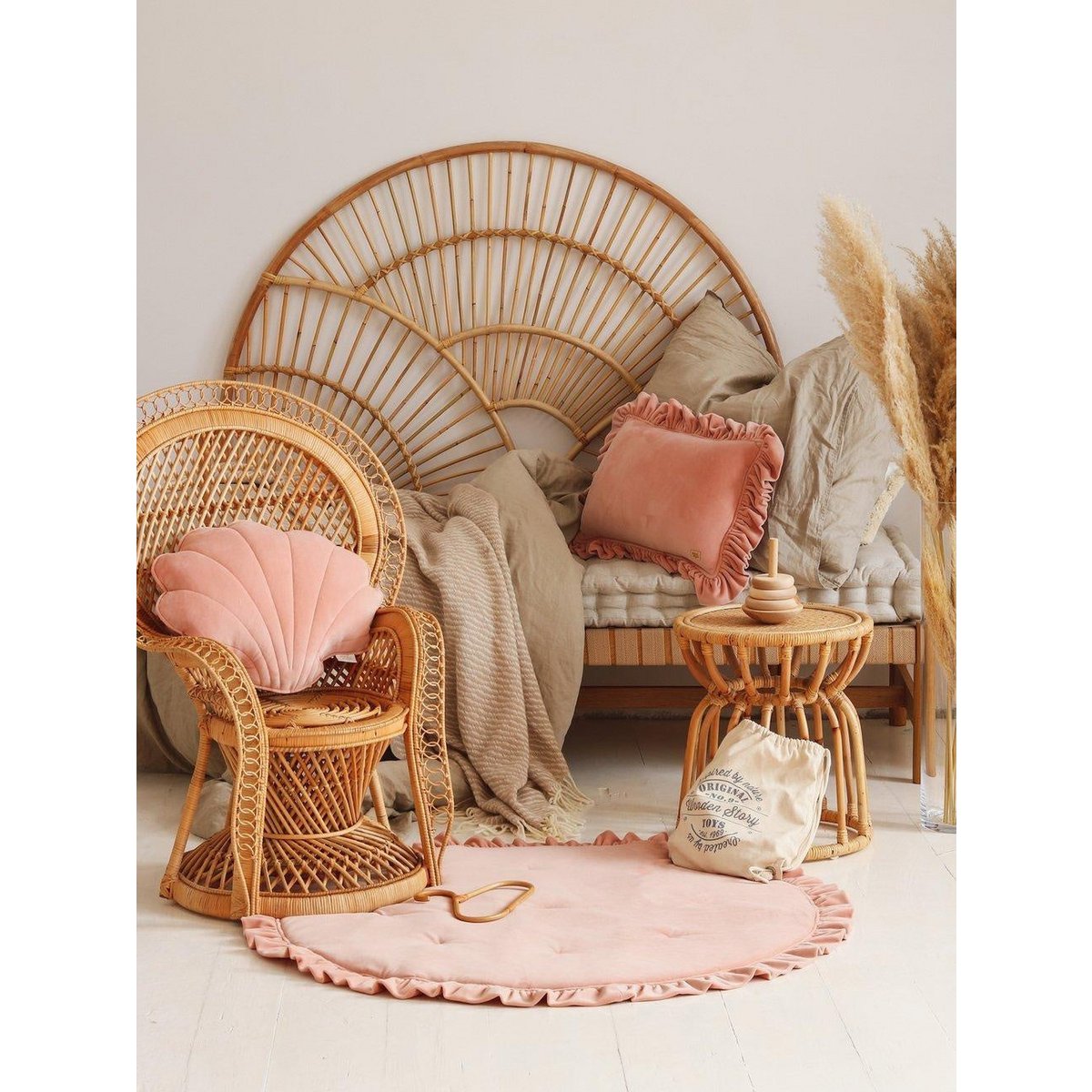 Mata Soft Velvet z Falbanką „Apricot”