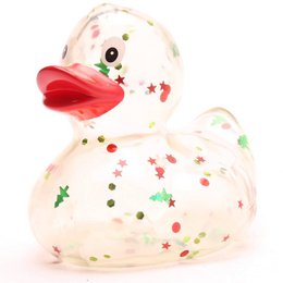 Rubber duck Xmas glitter - red beak - rubber duck