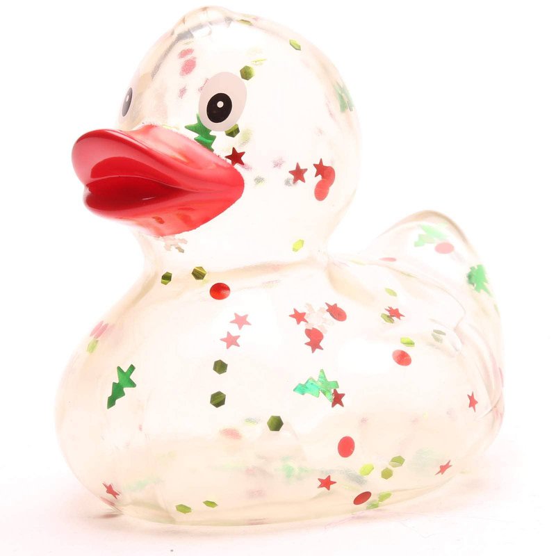 Rubber duck Xmas glitter - red beak - rubber duck