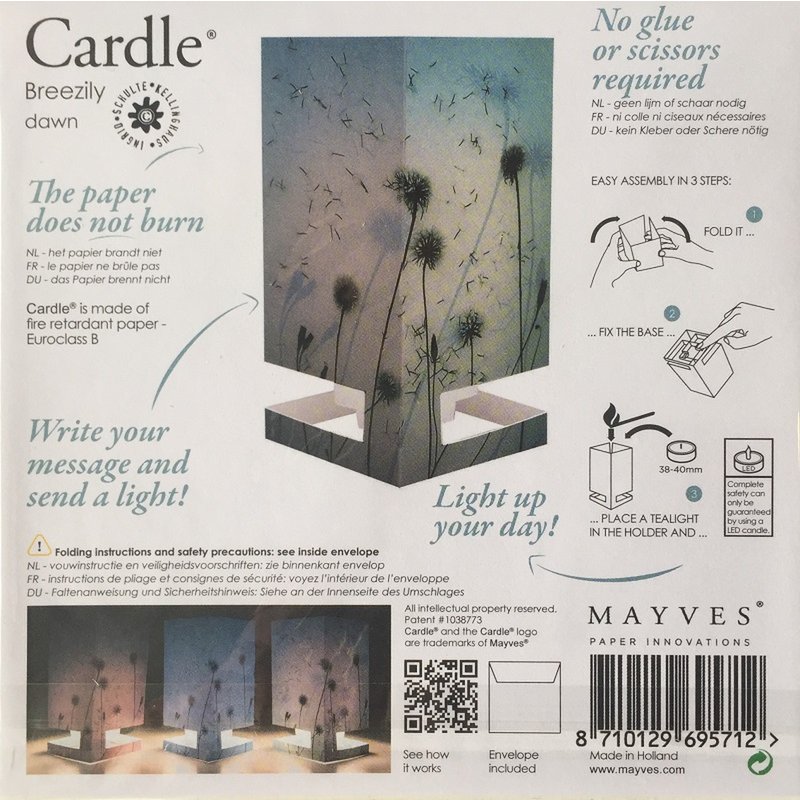 CARDLE Dawn (Breezily) - Candle Holder Greeting Card 