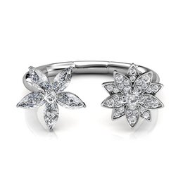 Anello Fraternal Bloom - Argento e cristallo