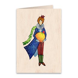Principito Tarjeta de felicitación doblada de madera