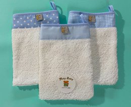 Set van 3 babybadhandschoenen van 100% katoen