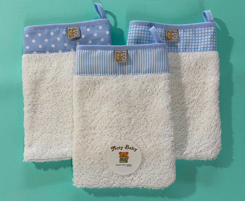 Set van 3 babybadhandschoenen van 100% katoen