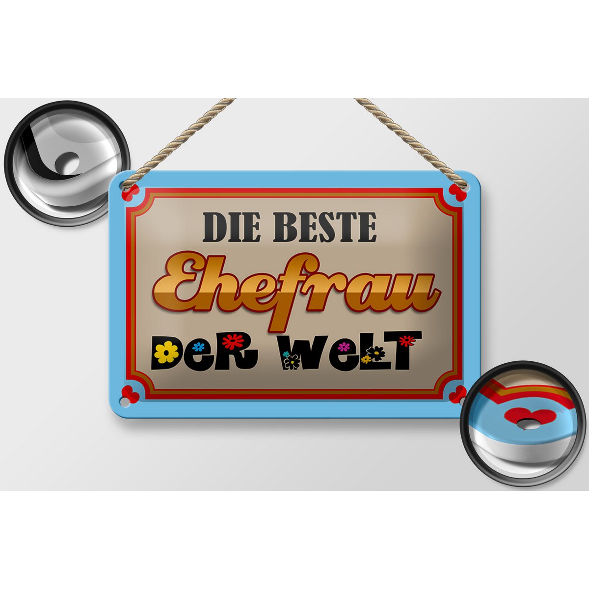 Tin sign saying 18x12cm the best wife in the world decoration