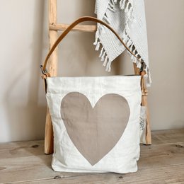 BuckleBag heart latte (canvas) NEW