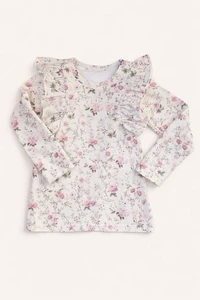 Mädchen-Longsleeve mit rosa Blumendruck