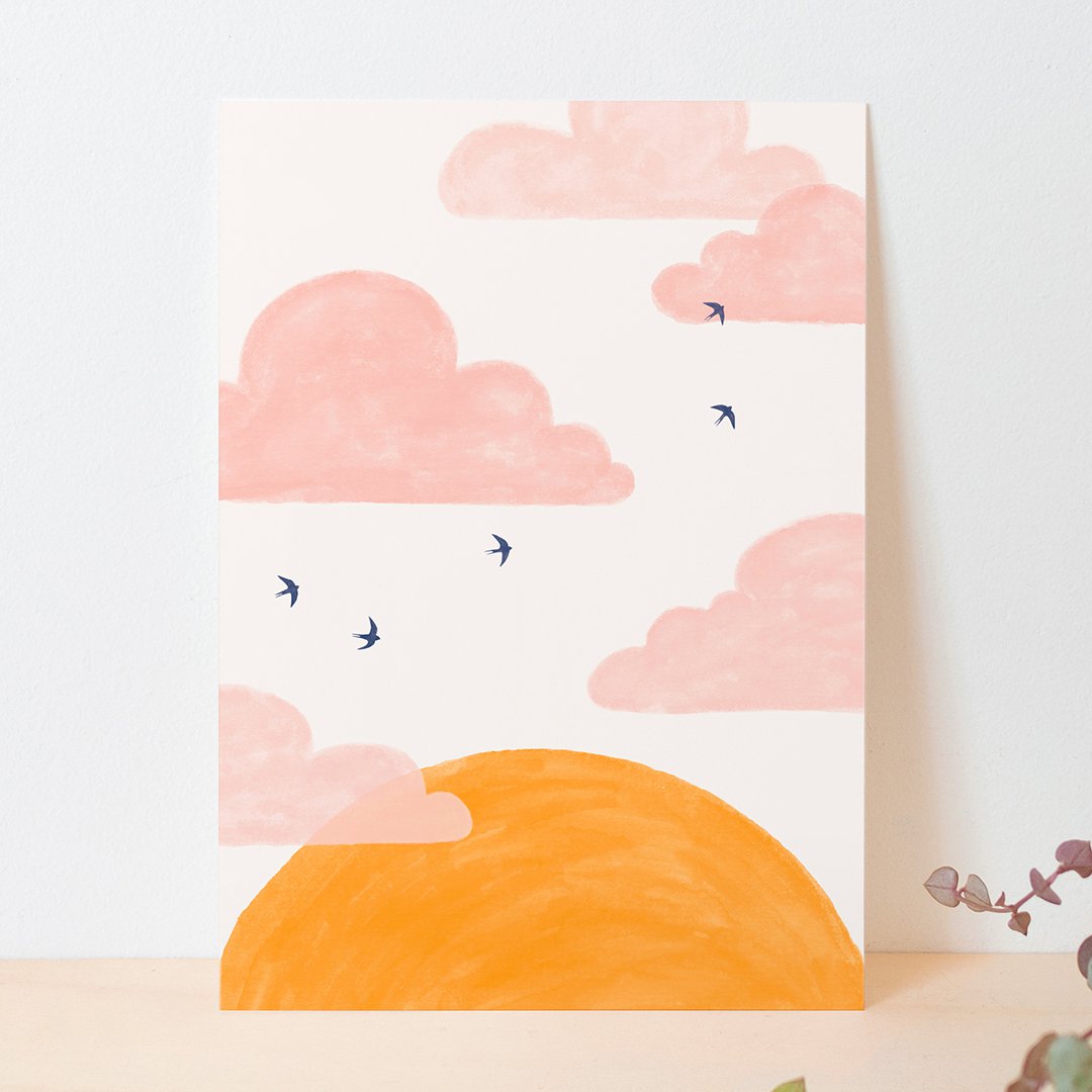 Postkaart | Roze Wolken