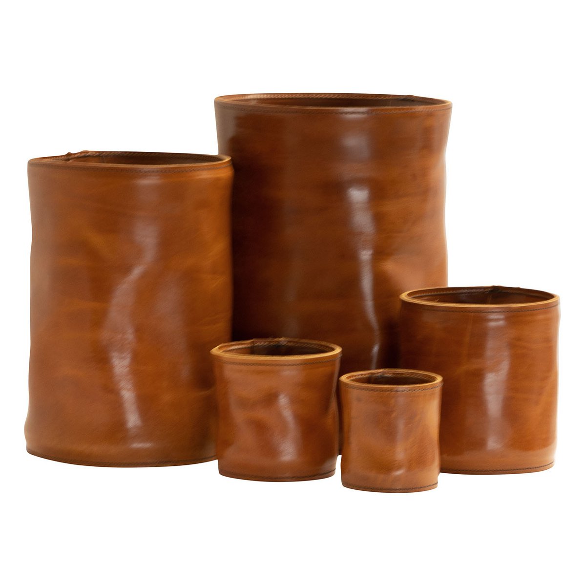 Vase cuir XXL cognac