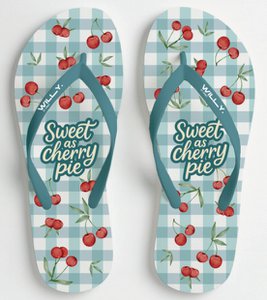 Cherry Print Women's Flip Flops - Sizes 36-41