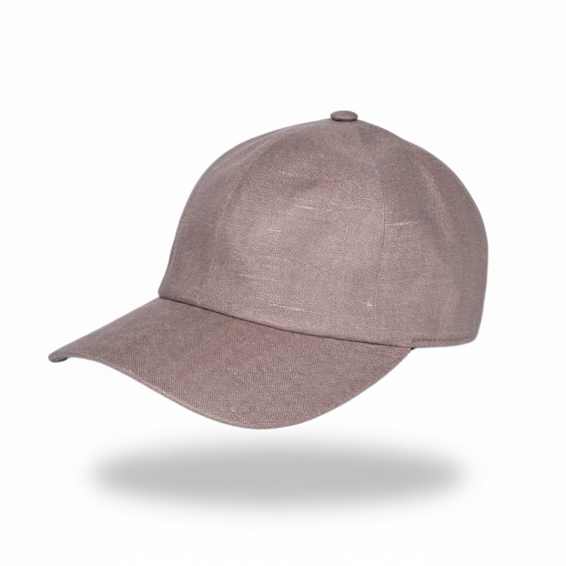 Gorra de béisbol de lino beige capuchino | Gorra neutra minimalista | Estructura blanda