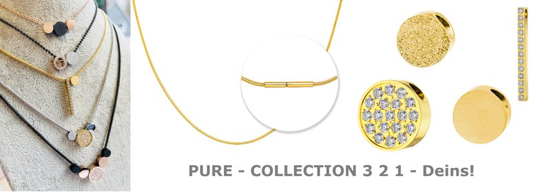 PURE - Hanger 24,8 mm lang, gepolijst met gezette zirkonia op een rij, gemaakt van roestvrij staal