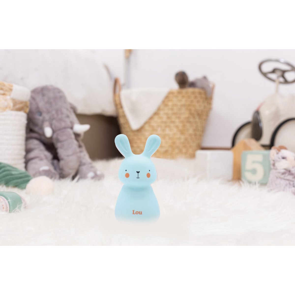 Nachtlampje - Lapin Lou - opladen via USB - blauw