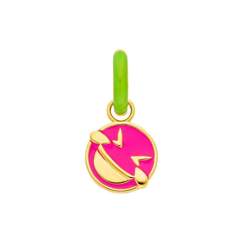 Enkele Creoolse "LOL" EMOJI, 18 K geelgoud verguld