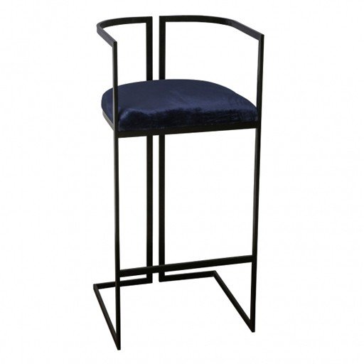 Silla de bar Jessie Velvel Azul/Negro