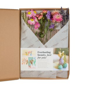 Geschenkbox - Trockenblumen im Briefkasten - Rosa